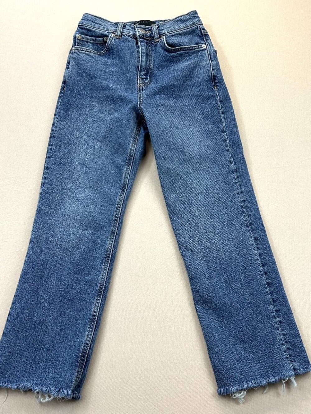 ASOS Design Jeans Womens Size 25/28 Blue Denim Mid Rise Crop Straight Stretch
